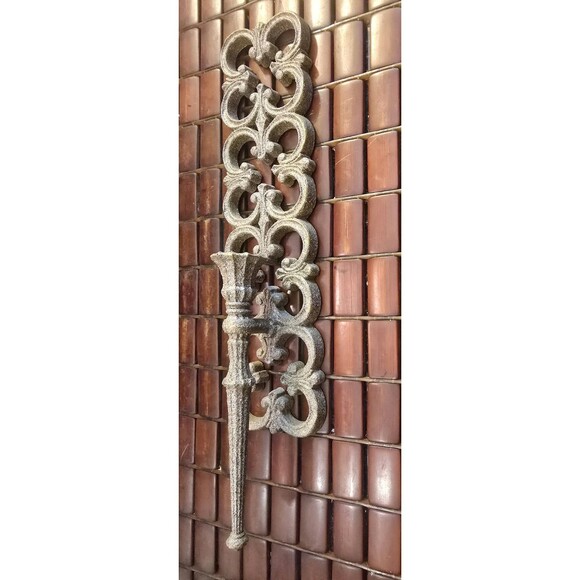 Ornate Gothic Wall Sconce Candle Holder Vintage 1967 DART #4027 18"x4"x2.5" - Picture 4 of 6